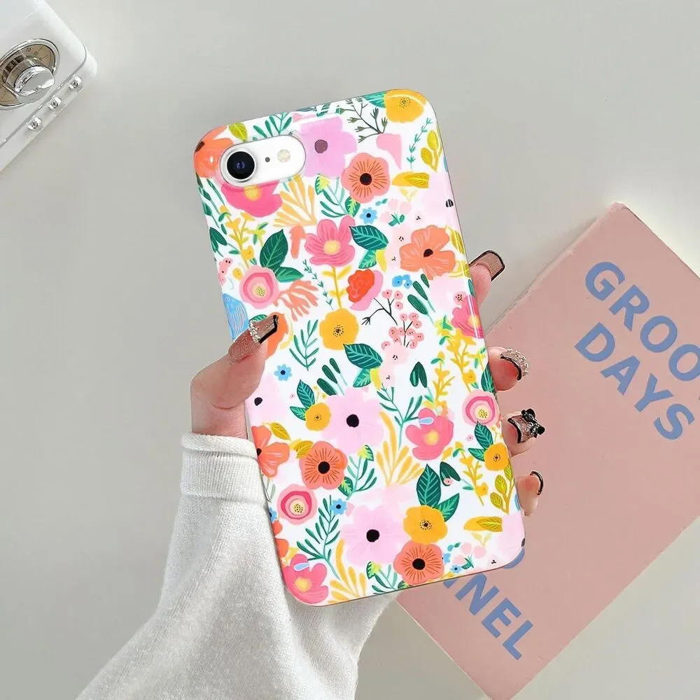 iPhone SE 2020 & 8/7 Case, Soft Shockproof/ Garden Flower Pattern Slim Fit